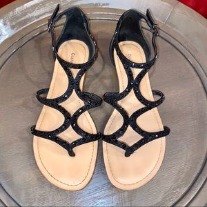 SOLD Gianni Bini Black Rhinestone Sandals